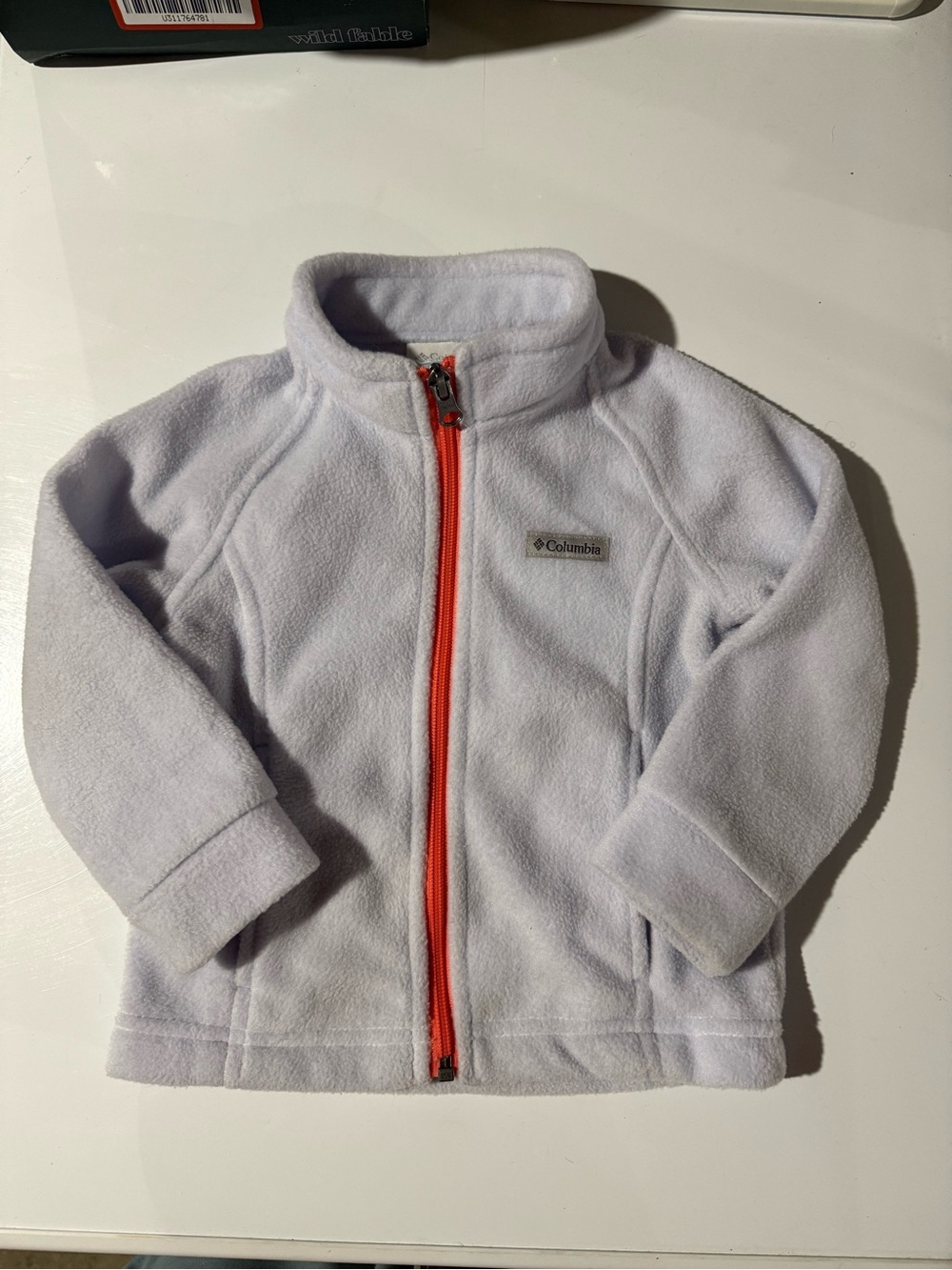 Columbia Light Lavender Kids Fleece Jacket with Coral Zip